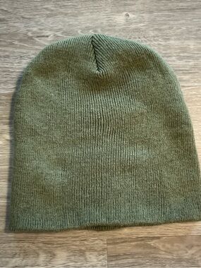 Olive Knit Beanie Hat